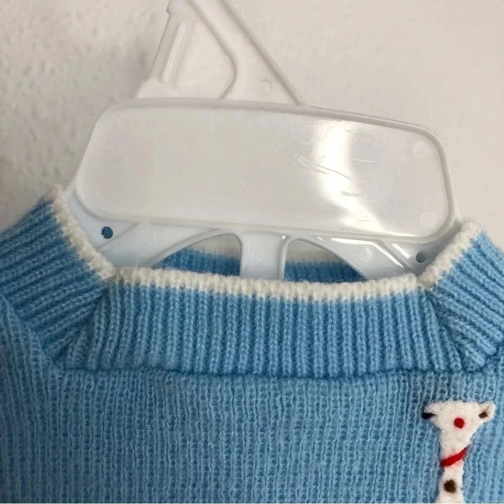 Vintage Pink and Blue Togs matching set blue sweater top & diaper cover 9 months